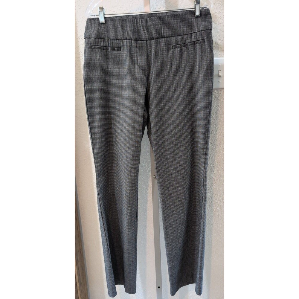 Apt 9 Stretch Pull On Dress Pants Womens 12 Black Crosshatch Career Slacks